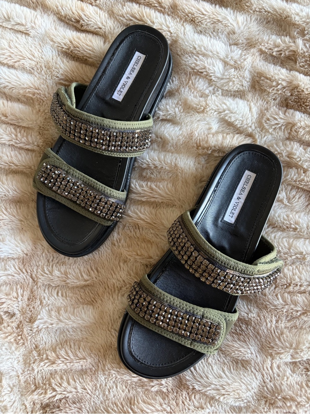 Chelsea & Violet Rhinestone Slides